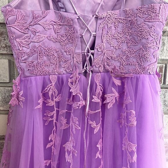 Nbn ladies 4 formal purple with tulle dress - Picture 4 of 6